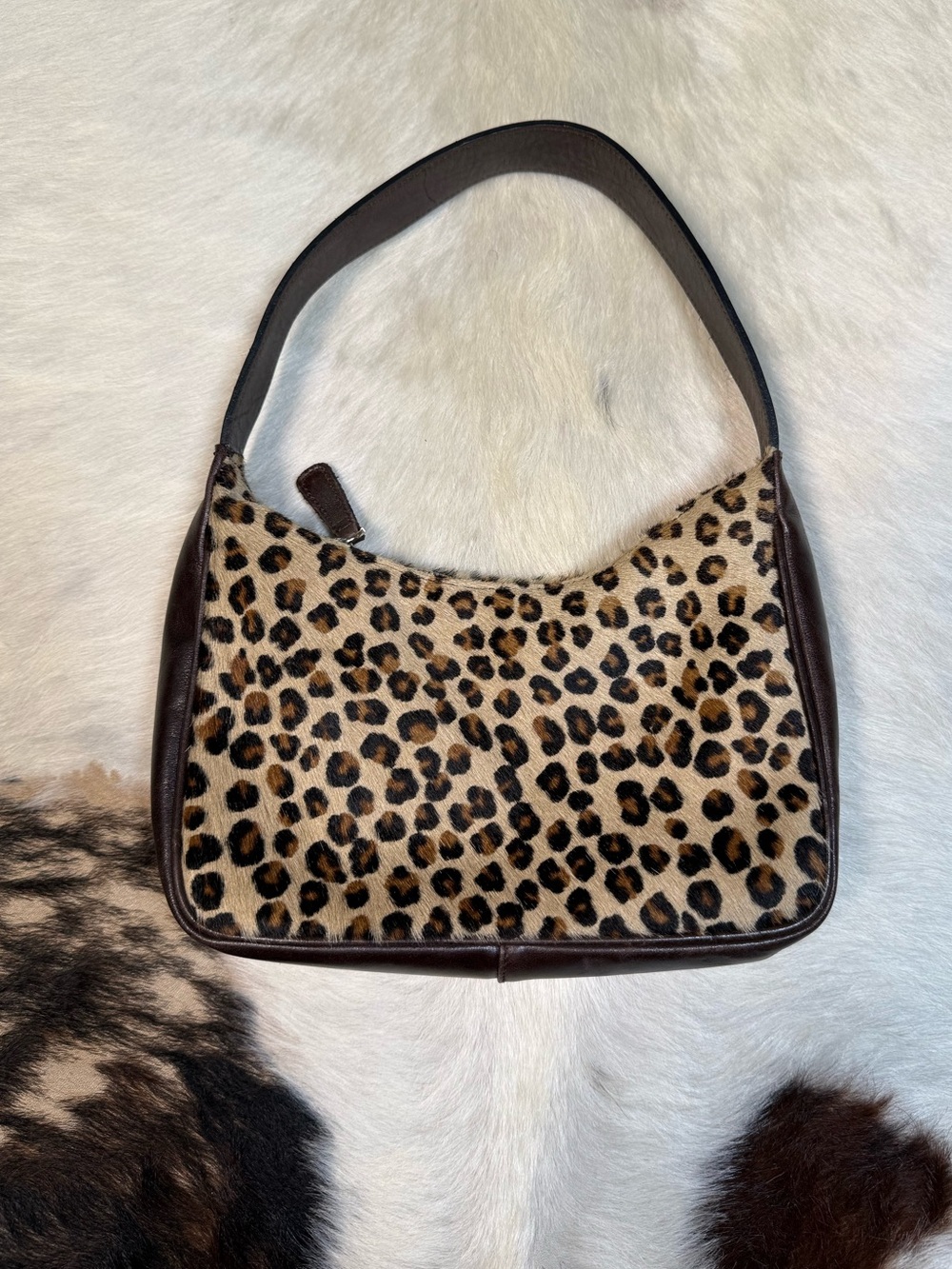 L’Intervalle Leopard Pony Hair Leather Shoulder Bag